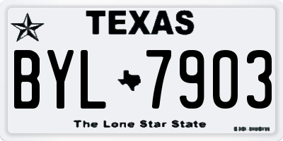 TX license plate BYL7903