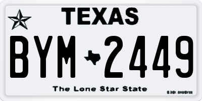 TX license plate BYM2449