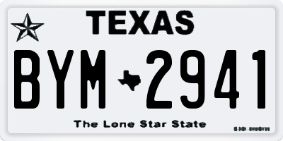 TX license plate BYM2941