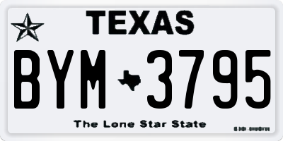 TX license plate BYM3795