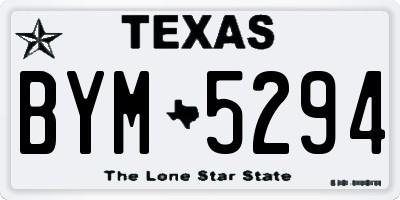 TX license plate BYM5294