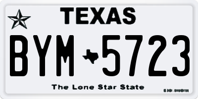 TX license plate BYM5723