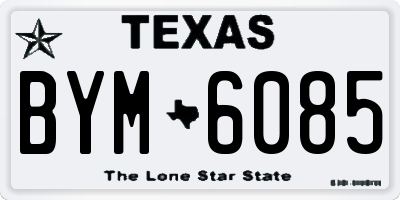TX license plate BYM6085