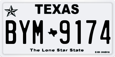 TX license plate BYM9174