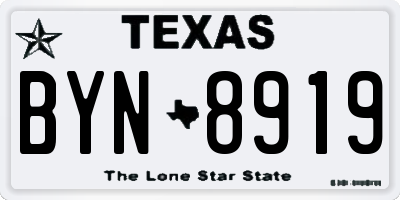 TX license plate BYN8919