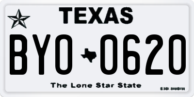 TX license plate BYO0620