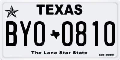 TX license plate BYO0810
