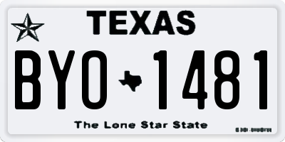 TX license plate BYO1481
