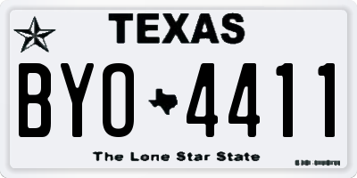 TX license plate BYO4411