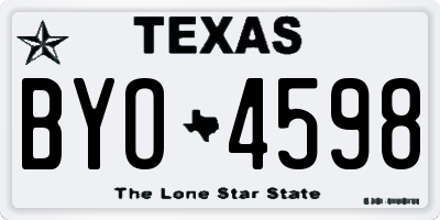 TX license plate BYO4598