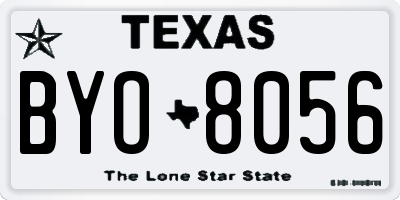 TX license plate BYO8056