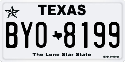 TX license plate BYO8199