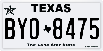 TX license plate BYO8475