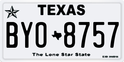 TX license plate BYO8757