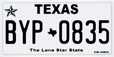 TX license plate BYP0835