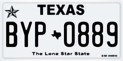 TX license plate BYP0889