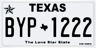 TX license plate BYP1222