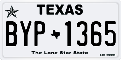 TX license plate BYP1365