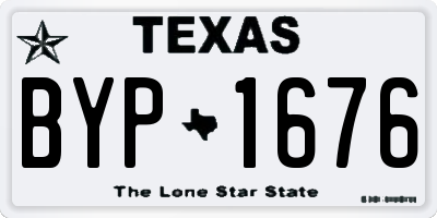 TX license plate BYP1676