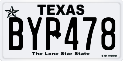 TX license plate BYP478