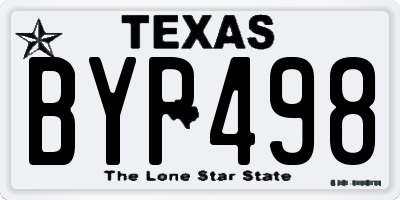 TX license plate BYP498