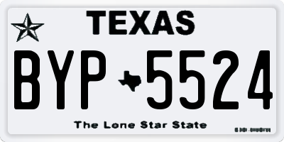 TX license plate BYP5524