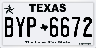 TX license plate BYP6672