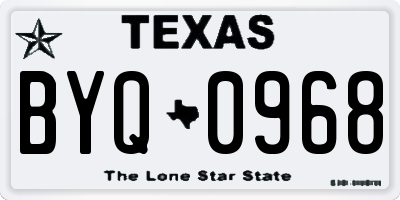 TX license plate BYQ0968