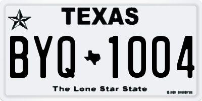 TX license plate BYQ1004