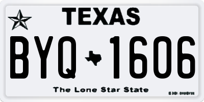 TX license plate BYQ1606