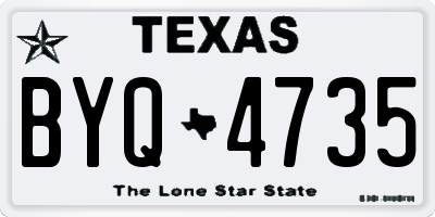 TX license plate BYQ4735