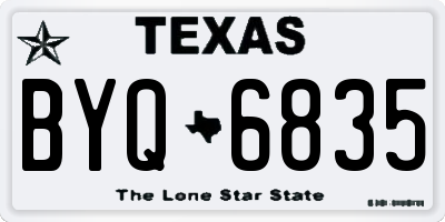 TX license plate BYQ6835
