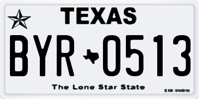 TX license plate BYR0513