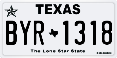 TX license plate BYR1318