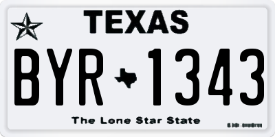 TX license plate BYR1343