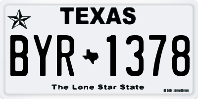 TX license plate BYR1378