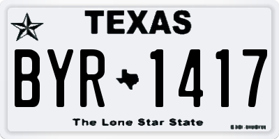 TX license plate BYR1417