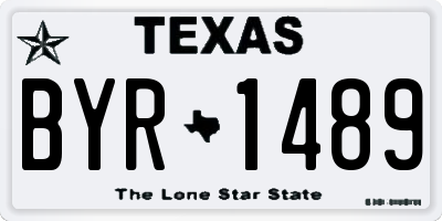 TX license plate BYR1489