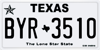 TX license plate BYR3510