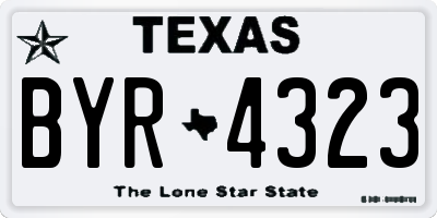 TX license plate BYR4323