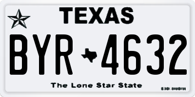 TX license plate BYR4632
