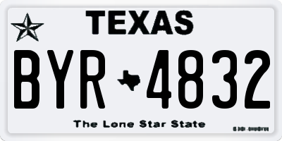 TX license plate BYR4832