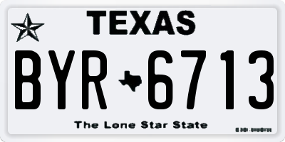 TX license plate BYR6713