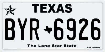 TX license plate BYR6926