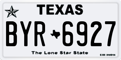 TX license plate BYR6927