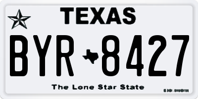 TX license plate BYR8427