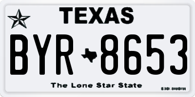 TX license plate BYR8653