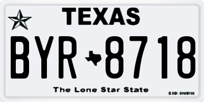 TX license plate BYR8718