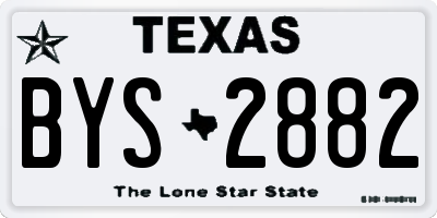 TX license plate BYS2882