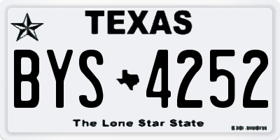 TX license plate BYS4252